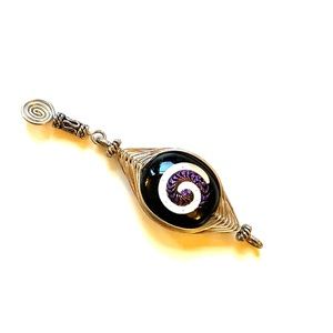 Silver wire wrapped glass bead pendant